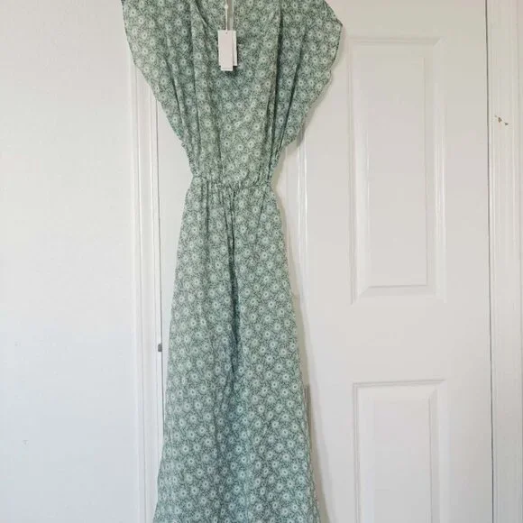 NEW Rebecca Taylor Floral Print Silk Cutout Midi Dress summer vacation - Picture 4 of 5